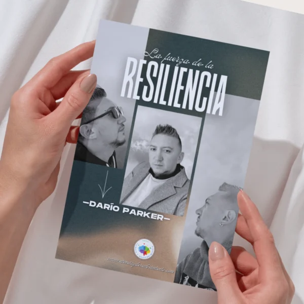 Portada del libro "La fuerza de la resiliencia", con un diseño inspirador y el título en letras grandes.