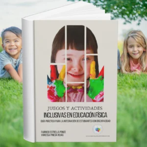 La portada del libro que muestra un rostro de una niña con síndrome de Down y manos pintadas con colores vibrantes, simbolizando la inclusión y el juego.